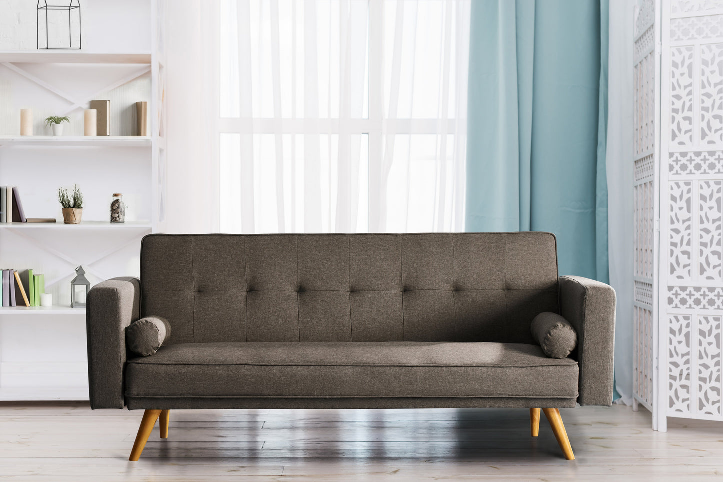 Miami Linen Fabric Clic Clac Sofa Bed - Modern Convenience Meets Classic Comfort for Your Home