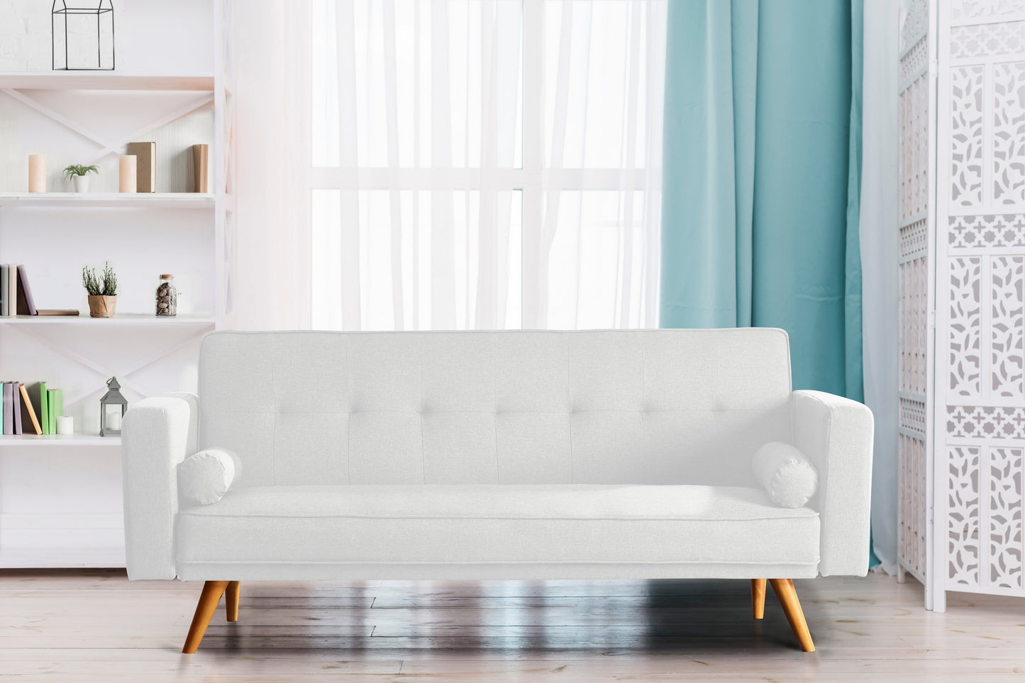 Miami Linen Fabric Clic Clac Sofa Bed - Modern Convenience Meets Classic Comfort for Your Home