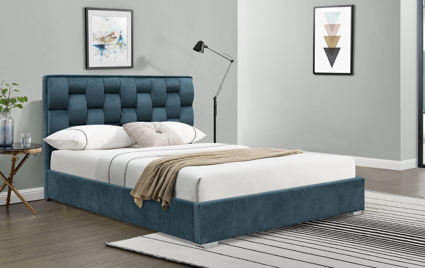 Auckland Plush Velvet Bed Frame - A Plush and Elegant Centerpiece for Your Bedroom