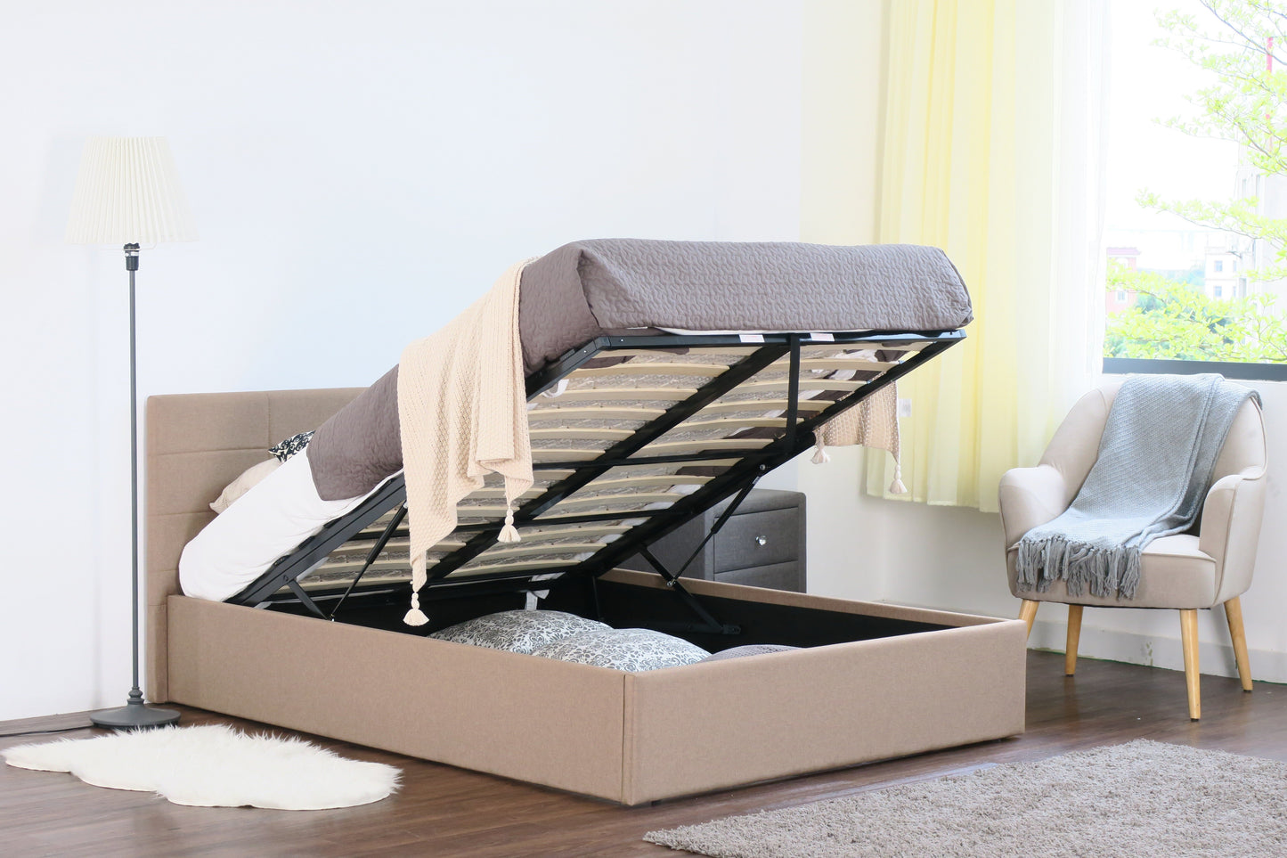Gas Lift Ottoman Bed Frame - Innovative & Space-Efficient Design for Your Bedroom