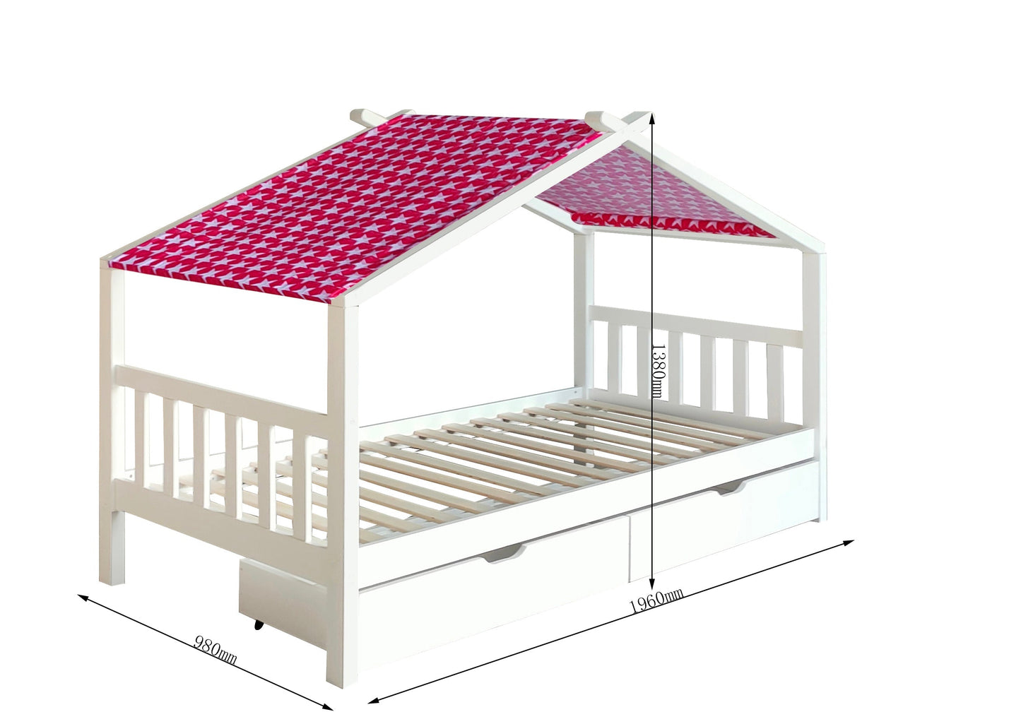Versatile 3ft Wooden Storage House Bed - A Fun and Functional Addition to Your Child’s Bedroom