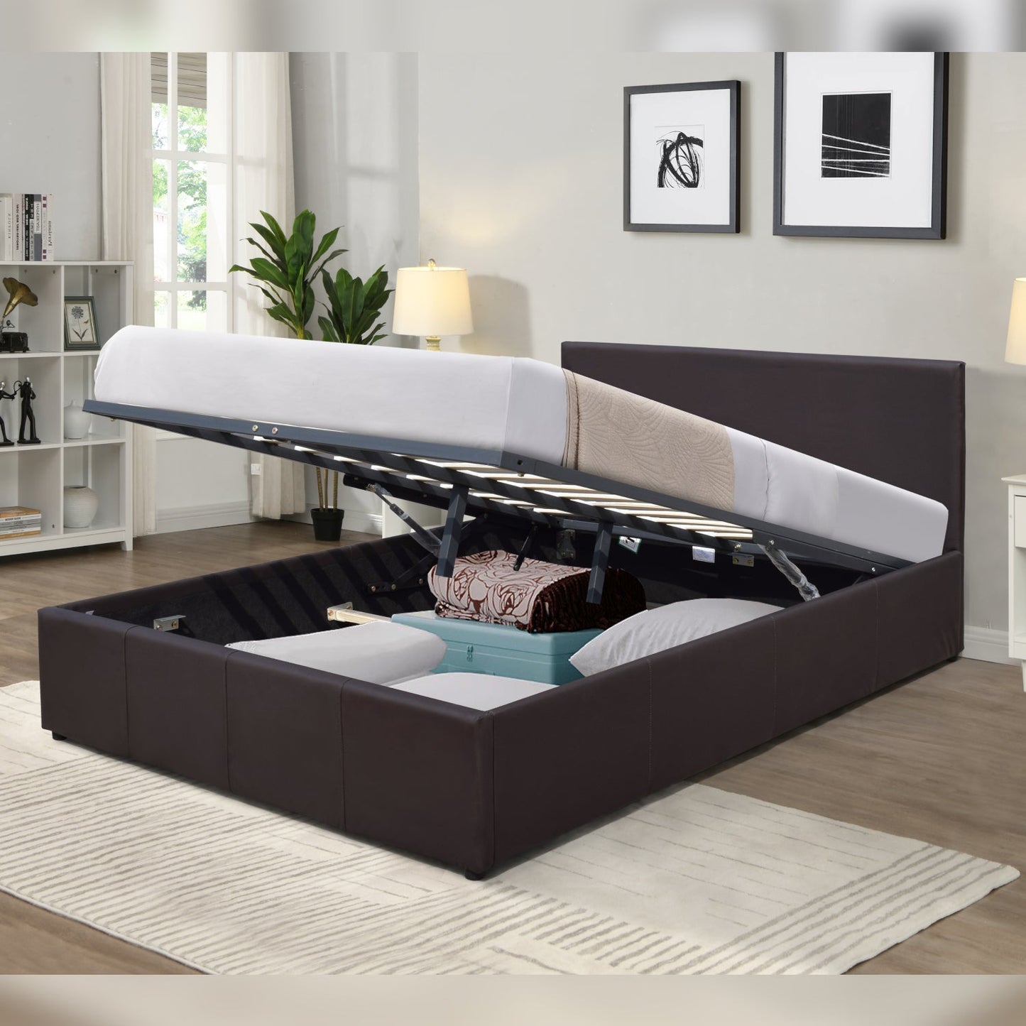 Prado Faux Leather Ottoman Bed Frame