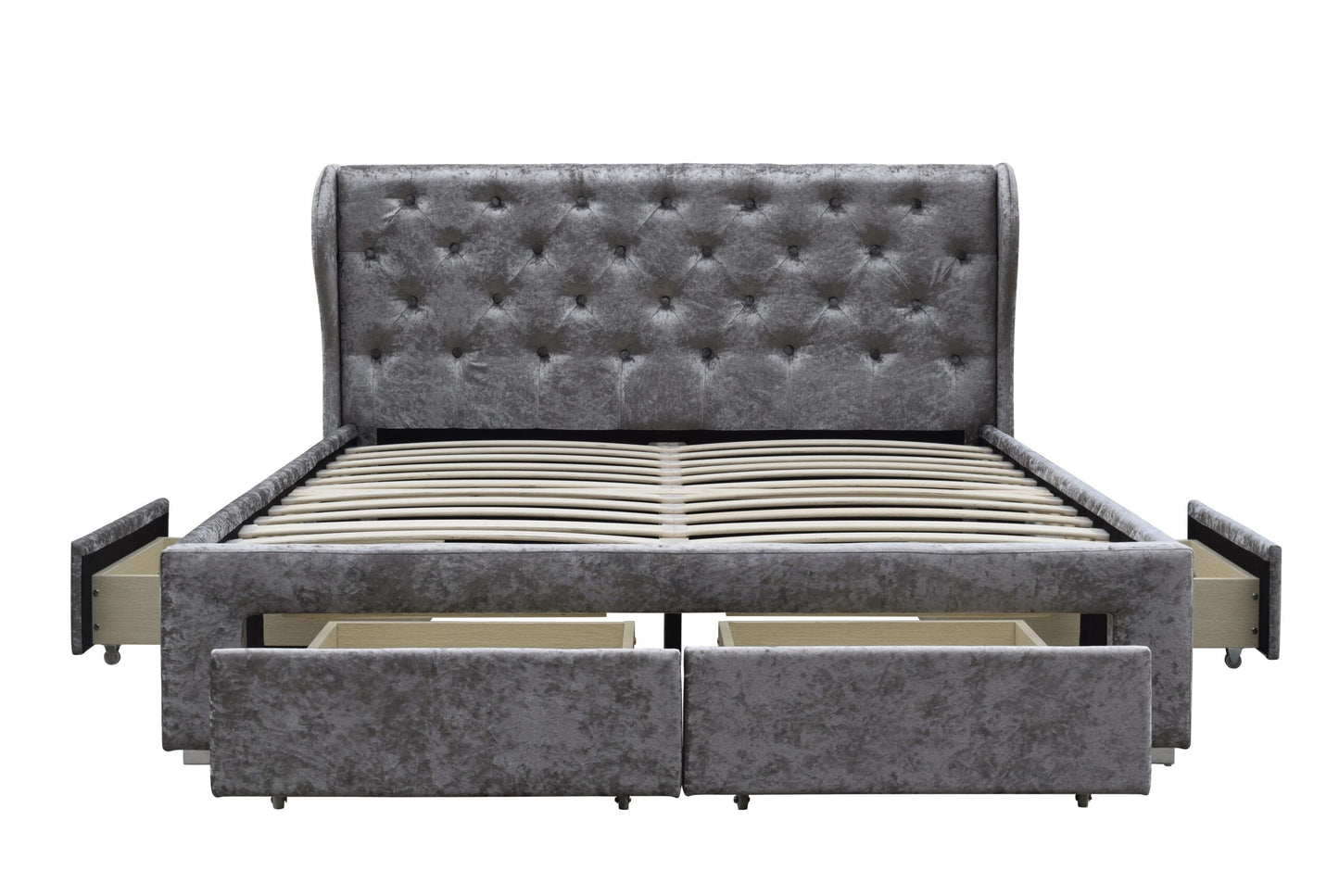 Salvador 4-Drawer Bed Frame: Experience Luxury with Crushed Velvet