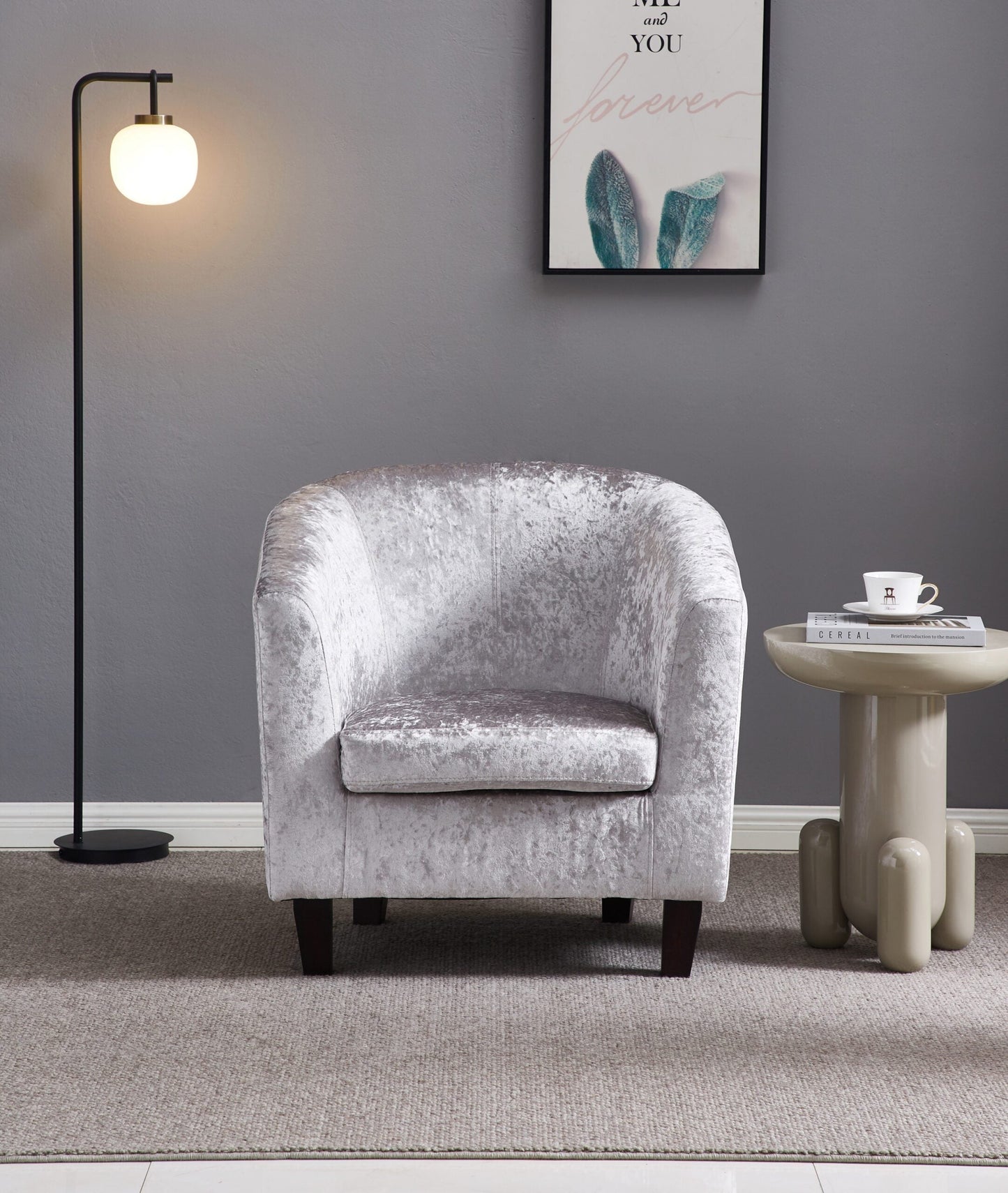 Modern Crushed Velvet Tub Chair Armchair - Add a Touch of Glamour to Your Living Space