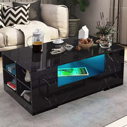 Bradwell High Gloss Coffee Table with LED Lighting – Modern Living Room Furniture