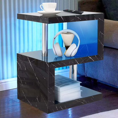 Burnham High Gloss Side Table with LED Lighting