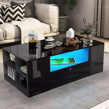 Bradwell High Gloss Coffee Table with LED Lighting – Modern Living Room Furniture