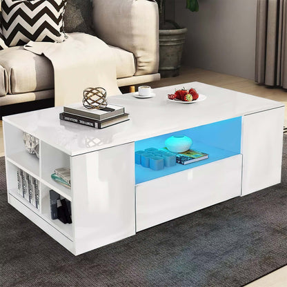 Bradwell High Gloss Coffee Table with LED Lighting – Modern Living Room Furniture