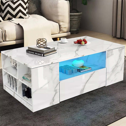 Bradwell High Gloss Coffee Table with LED Lighting – Modern Living Room Furniture