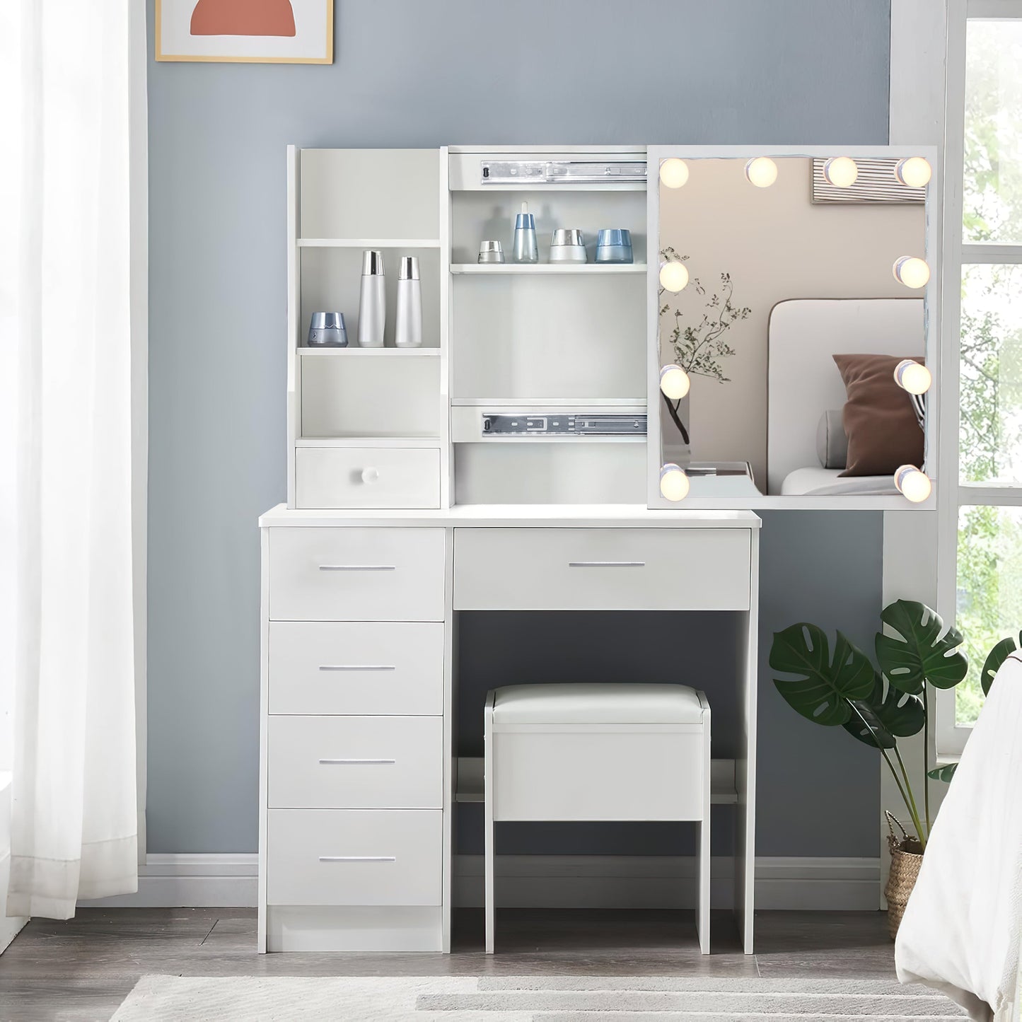 Elsa 5 Drawer Sliding dressing table set