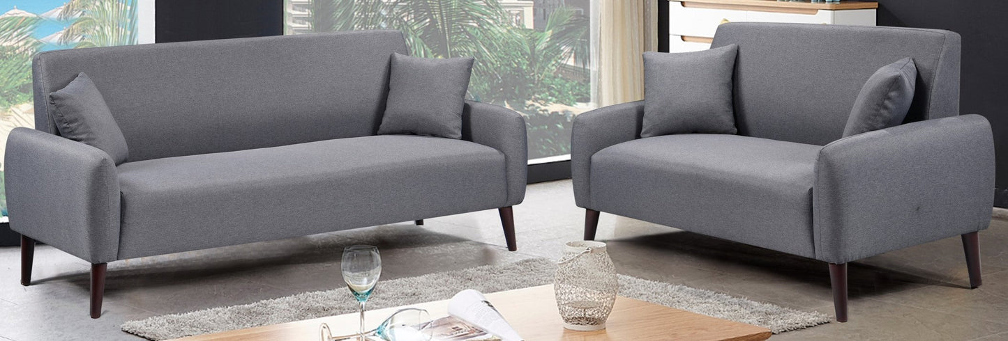 Zamora Grey Linen Sofa Set