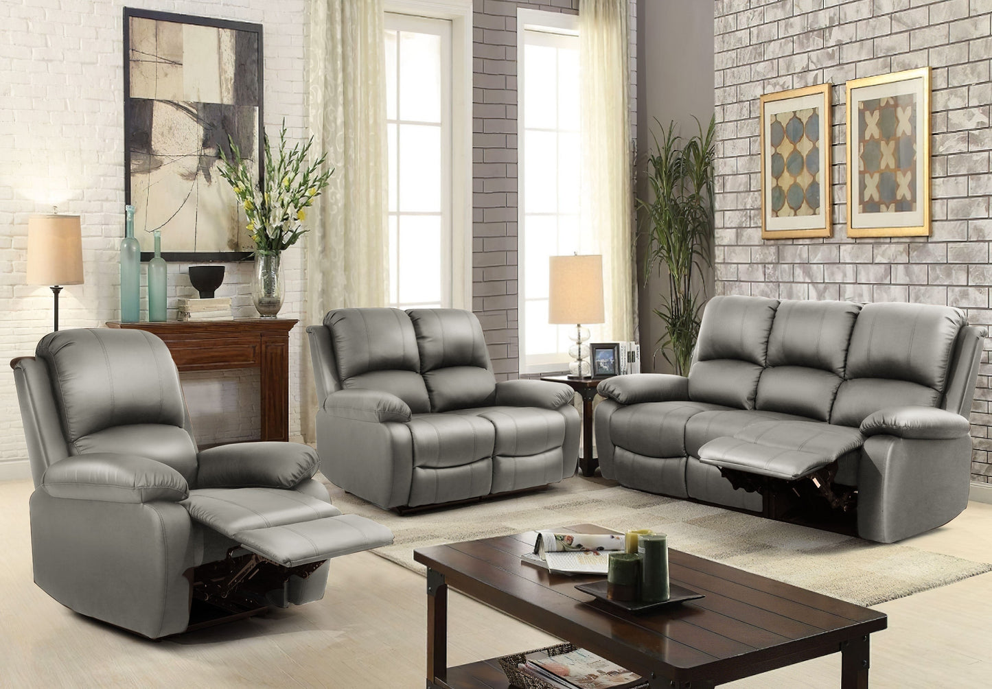 Milan Reclining Luxury Faux Leather Sofa Set - Indulge in the Ultimate Comfort and Style for Your Living Room
