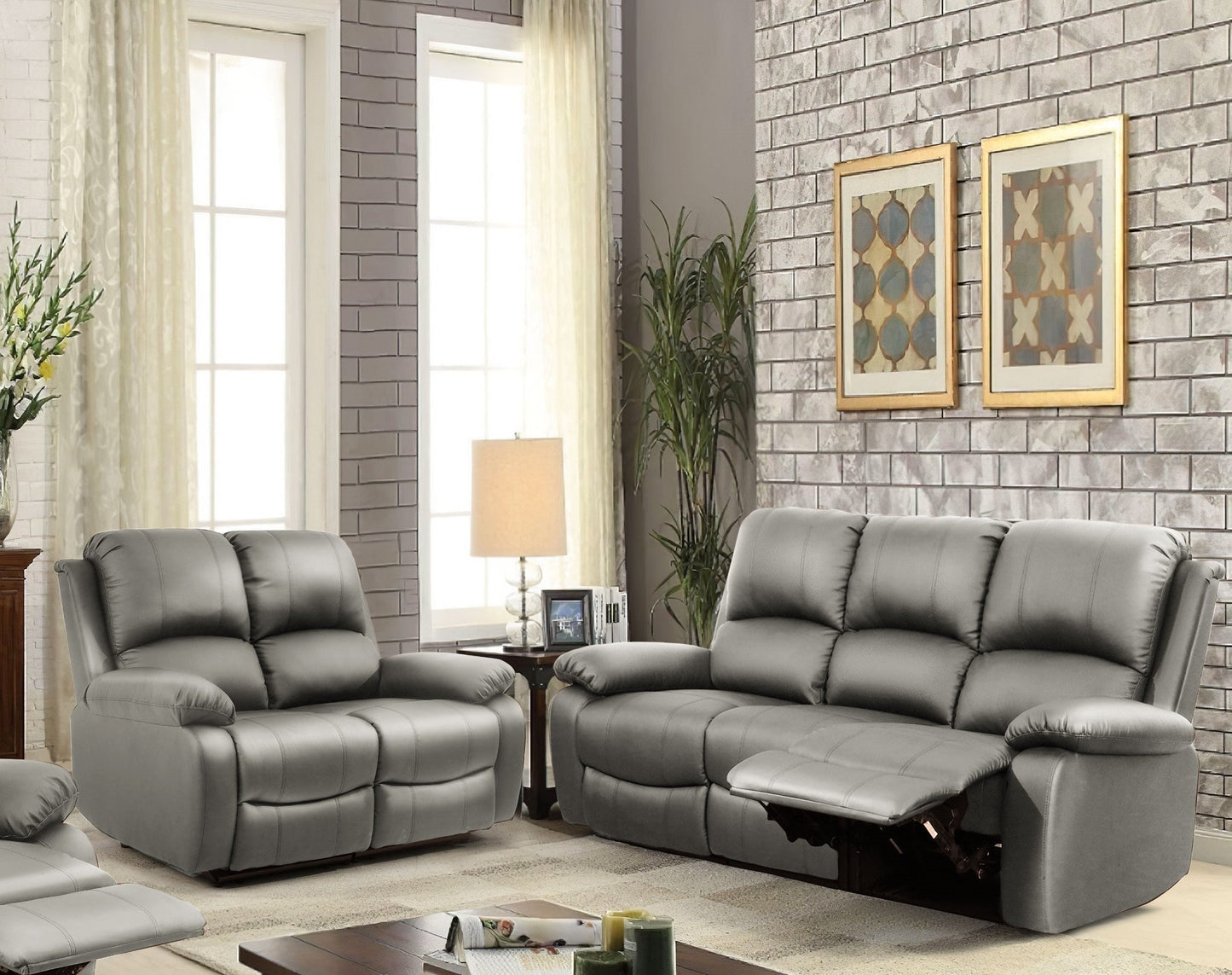 Milan Reclining Luxury Faux Leather Sofa Set - Indulge in the Ultimate Comfort and Style for Your Living Room