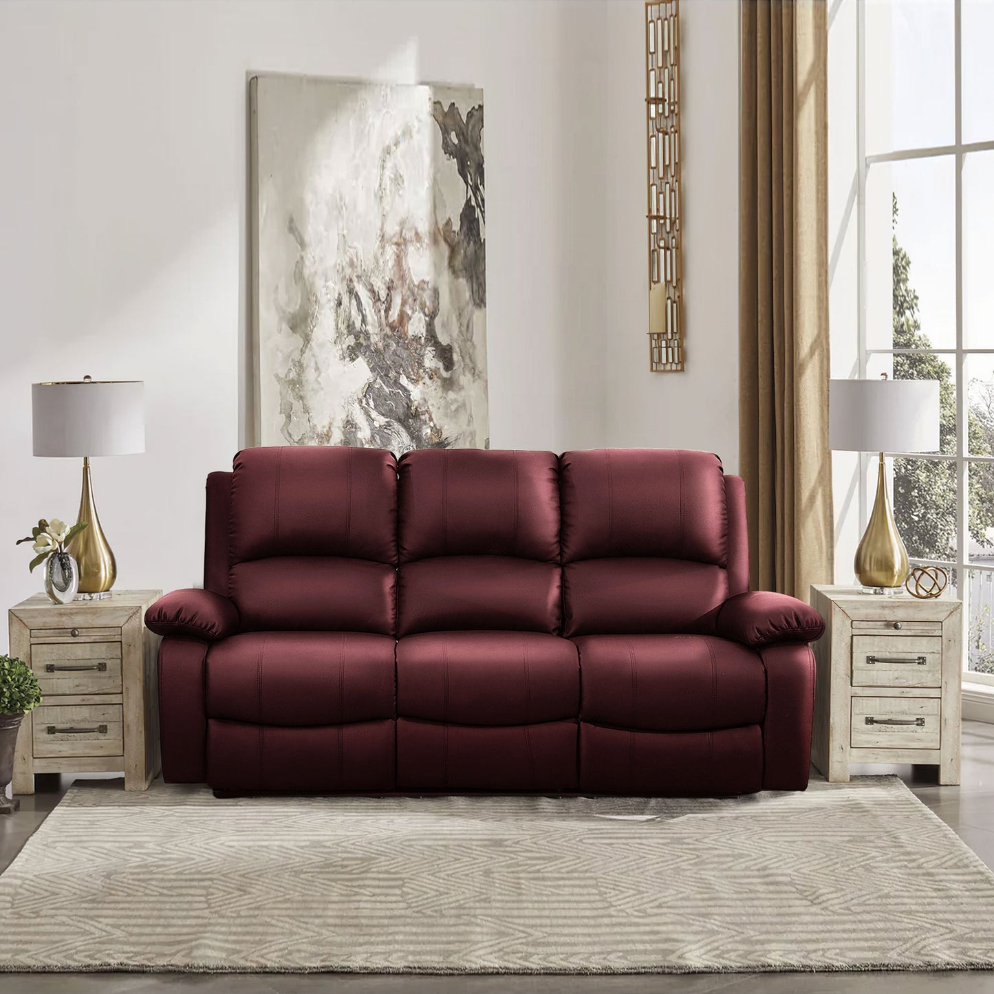 Milan Reclining Luxury Faux Leather Sofa Set - Indulge in the Ultimate Comfort and Style for Your Living Room