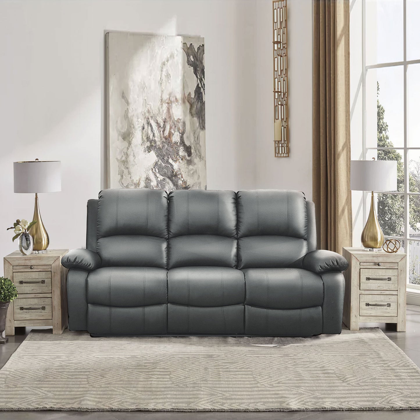 Milan Reclining Luxury Faux Leather Sofa Set - Indulge in the Ultimate Comfort and Style for Your Living Room