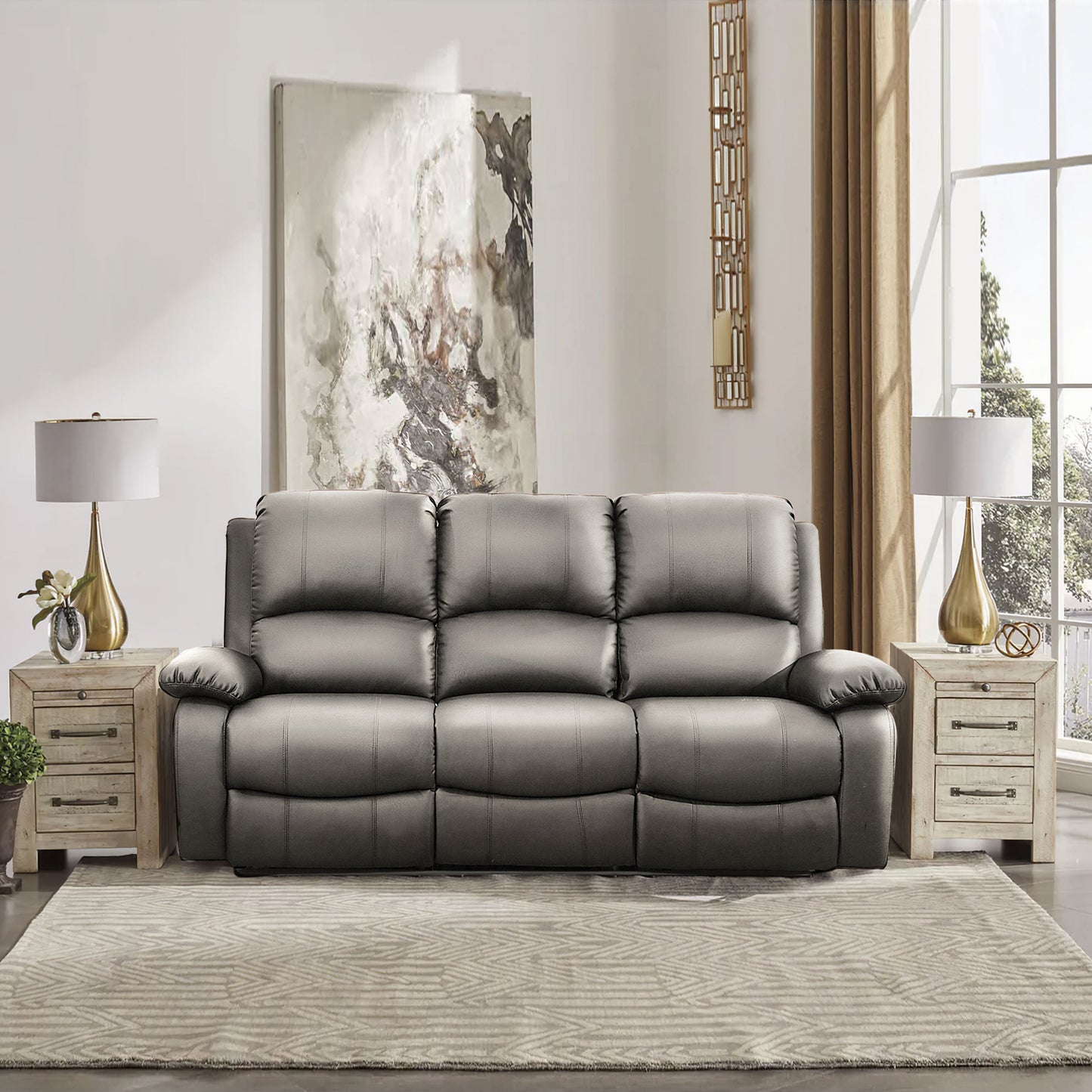 Milan Reclining Luxury Faux Leather Sofa Set - Indulge in the Ultimate Comfort and Style for Your Living Room