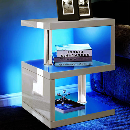 Burnham High Gloss Side Table with LED Lighting