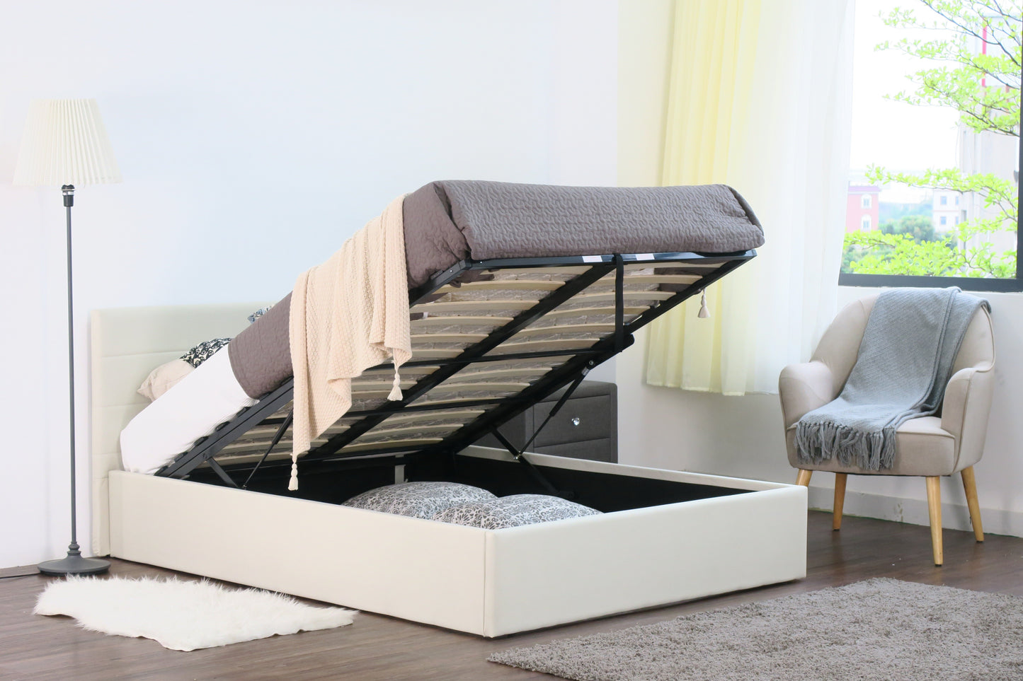 Gas Lift Ottoman Bed Frame - Innovative & Space-Efficient Design for Your Bedroom