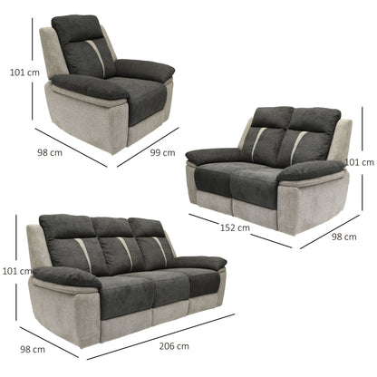 Fabric Manual Reclining Sofa set