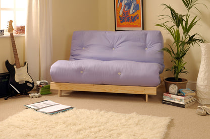 Wooden Futon sofa bed frame with a Standard Mattress