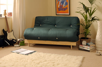 Wooden Futon sofa bed frame with a Luxury Mattress