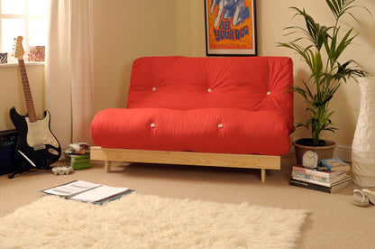 Wooden Futon sofa bed frame with a Luxury Mattress