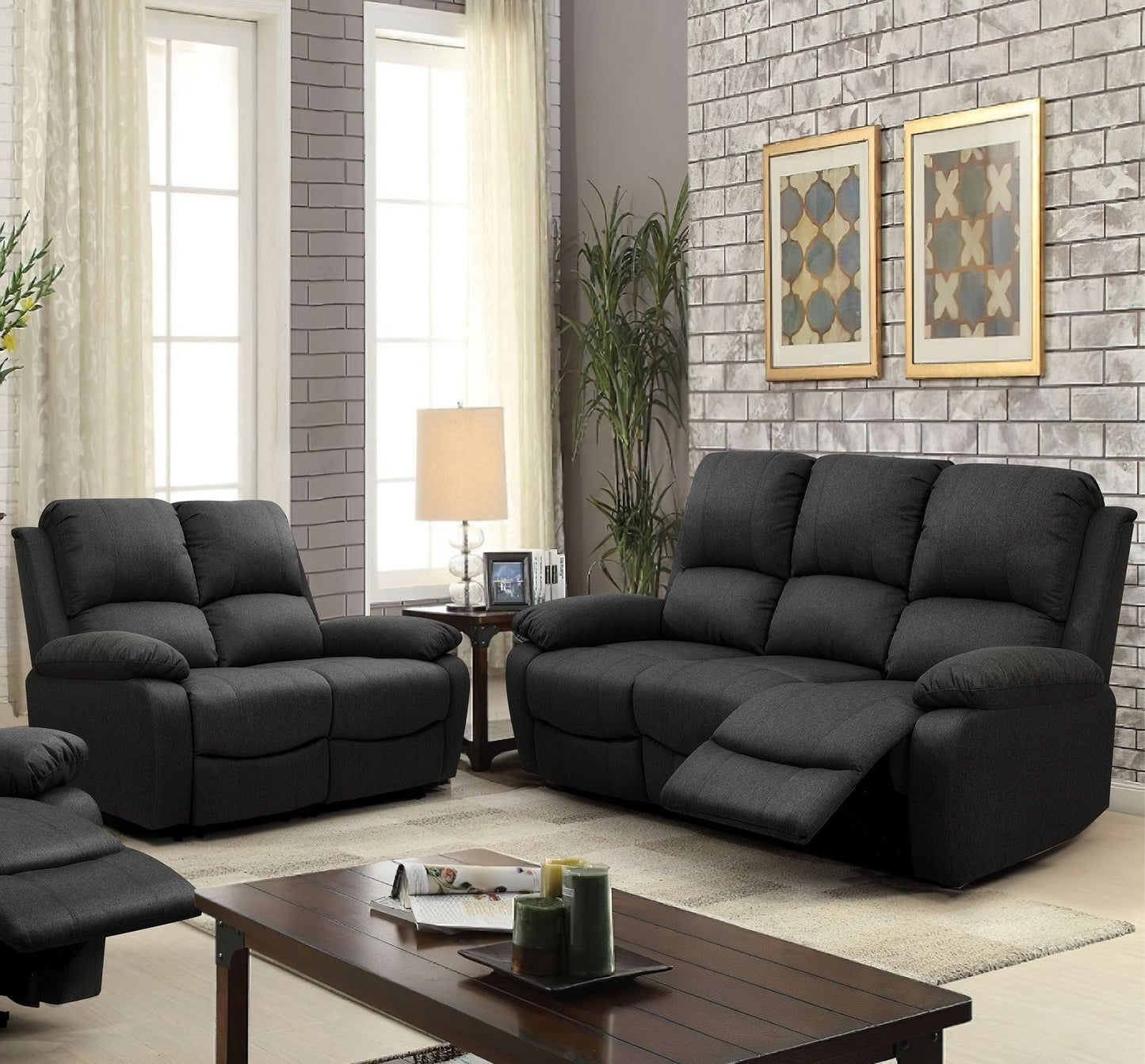 Venice Reclining Luxury Fabric Sofa Set
