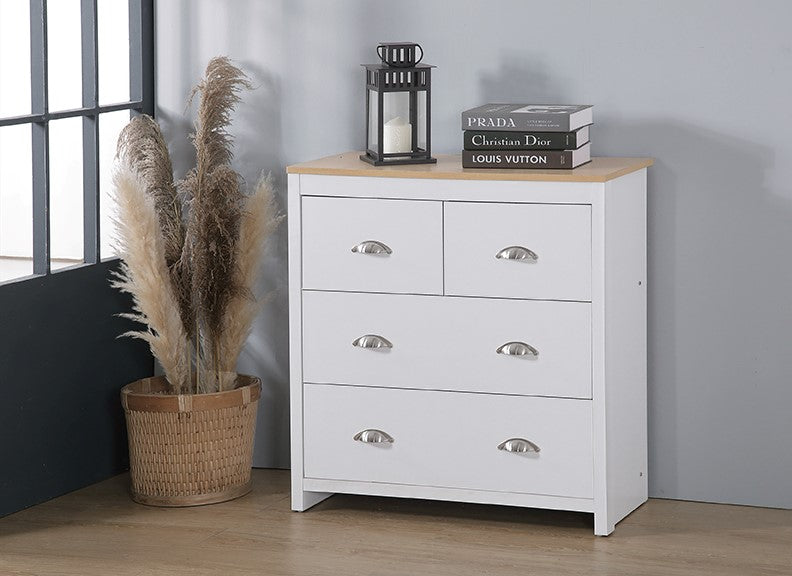 Derby Wooden 4-Drawer Chest - Spacious & Elegant Storage Solution for Your Home