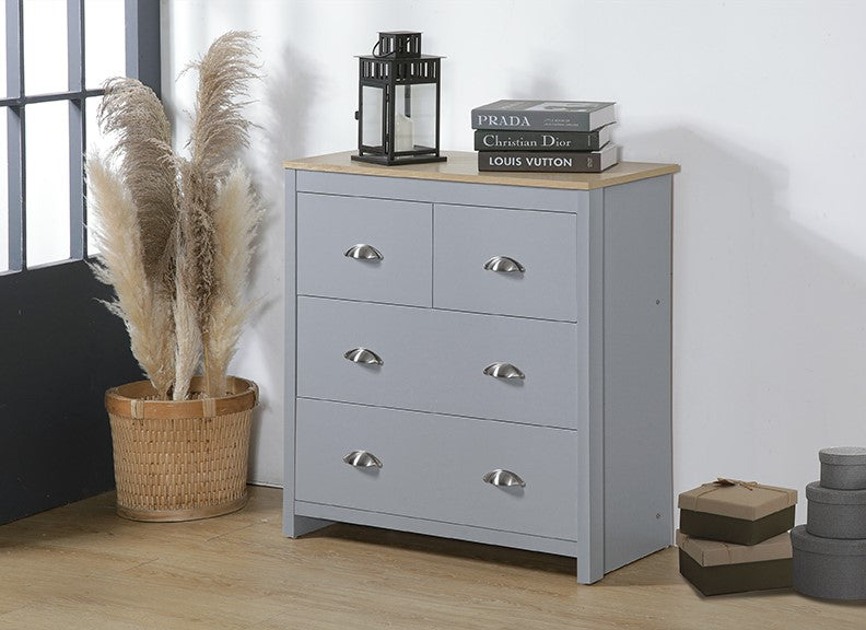 Derby Wooden 4-Drawer Chest - Spacious & Elegant Storage Solution for Your Home
