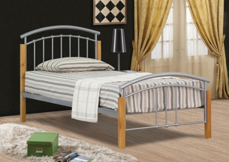 Rubberwood Metal Bed Frame - 2 Colours | 4 SizesRubberwood Metal Bed Frame - 2 Colours
