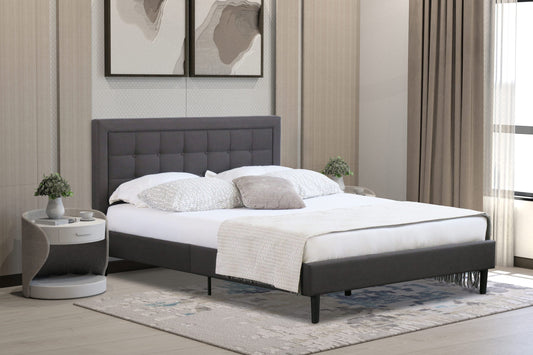 Lionel Buttoned Headboard Fabric Bed Frame - Stylish & Comfort-Enhancing Feature for Your Bedroom