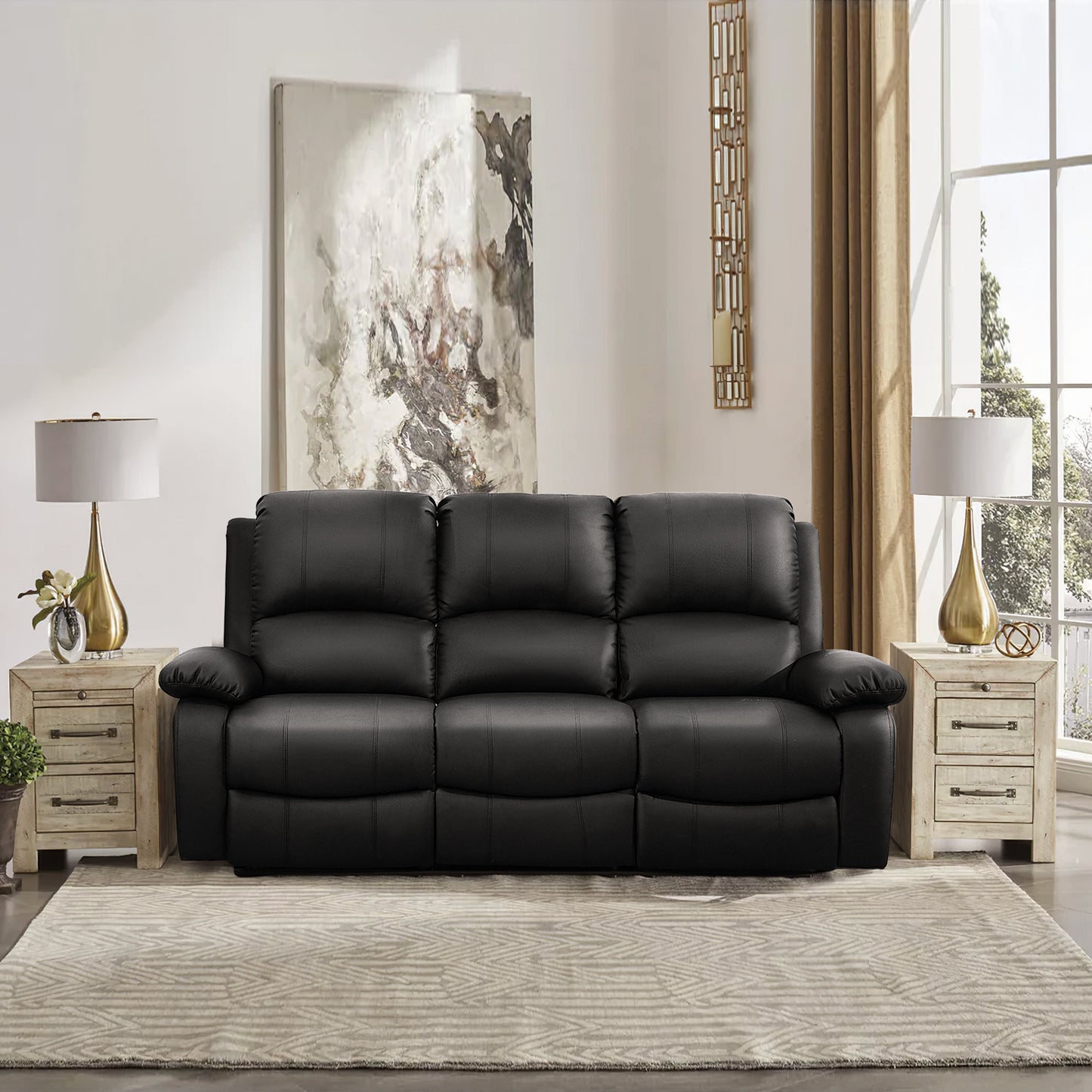 PU Leather Electric Reclining Sofa set
