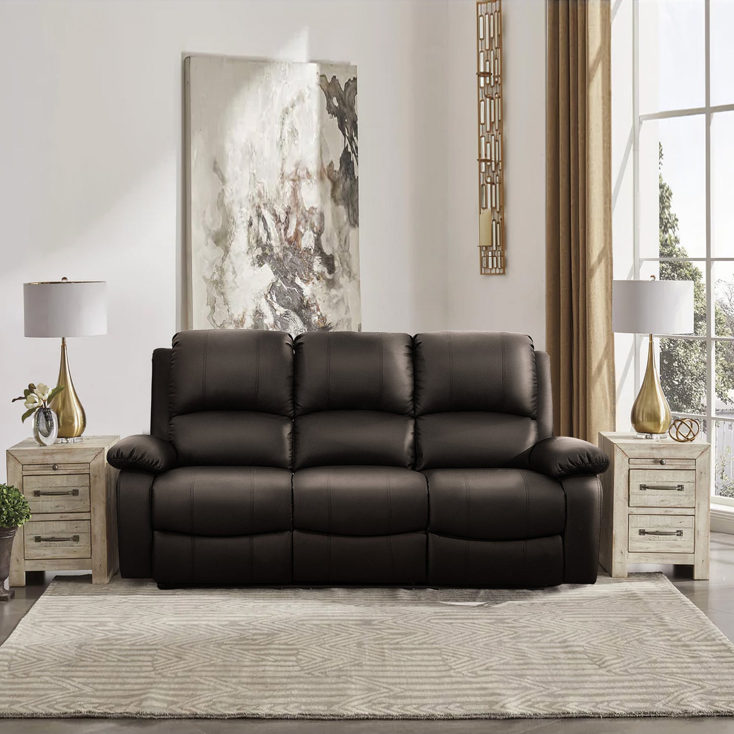 PU Leather Electric Reclining Sofa set
