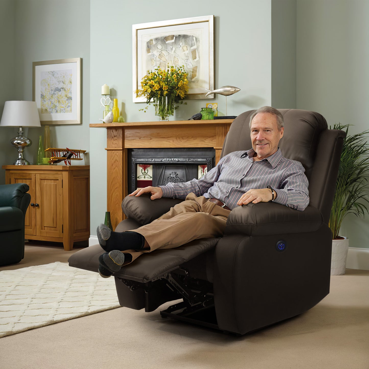 PU Leather Electric Reclining Sofa set