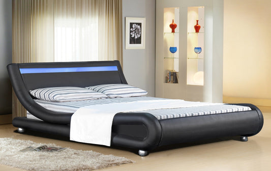 Mallorca Faux Leather LED Bed Frame - Modern & Illuminating Feature for Your Stylish Bedroom