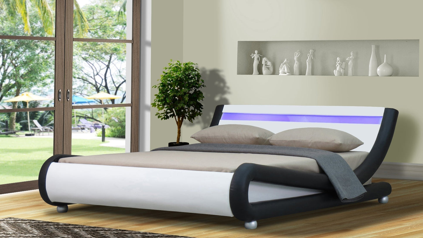 Mallorca Faux Leather LED Bed Frame - Modern & Illuminating Feature for Your Stylish Bedroom