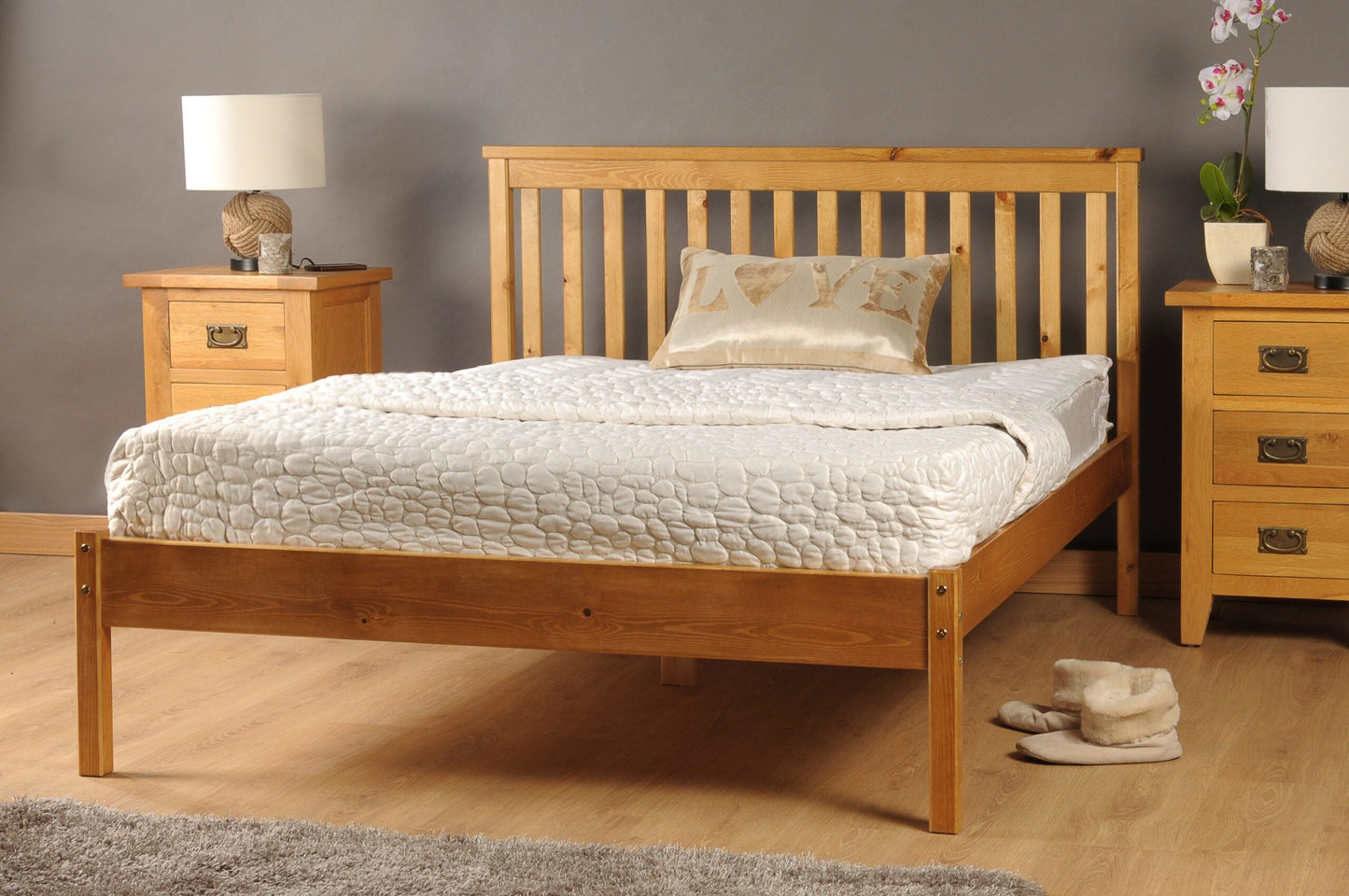Medina Wooden Bed Frame - Classic & Sturdy Centerpiece for Your Restful Bedroom