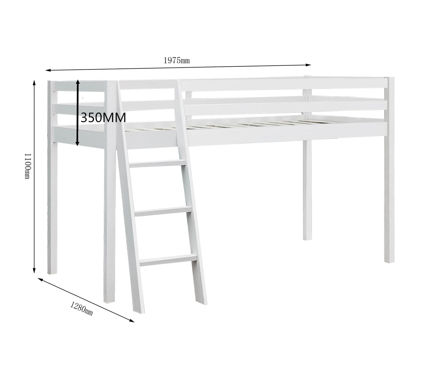 Practical 3ft Wooden Mid Sleeper Bed - A Stylish and Space-Efficient Choice for Your Child’s Bedroom