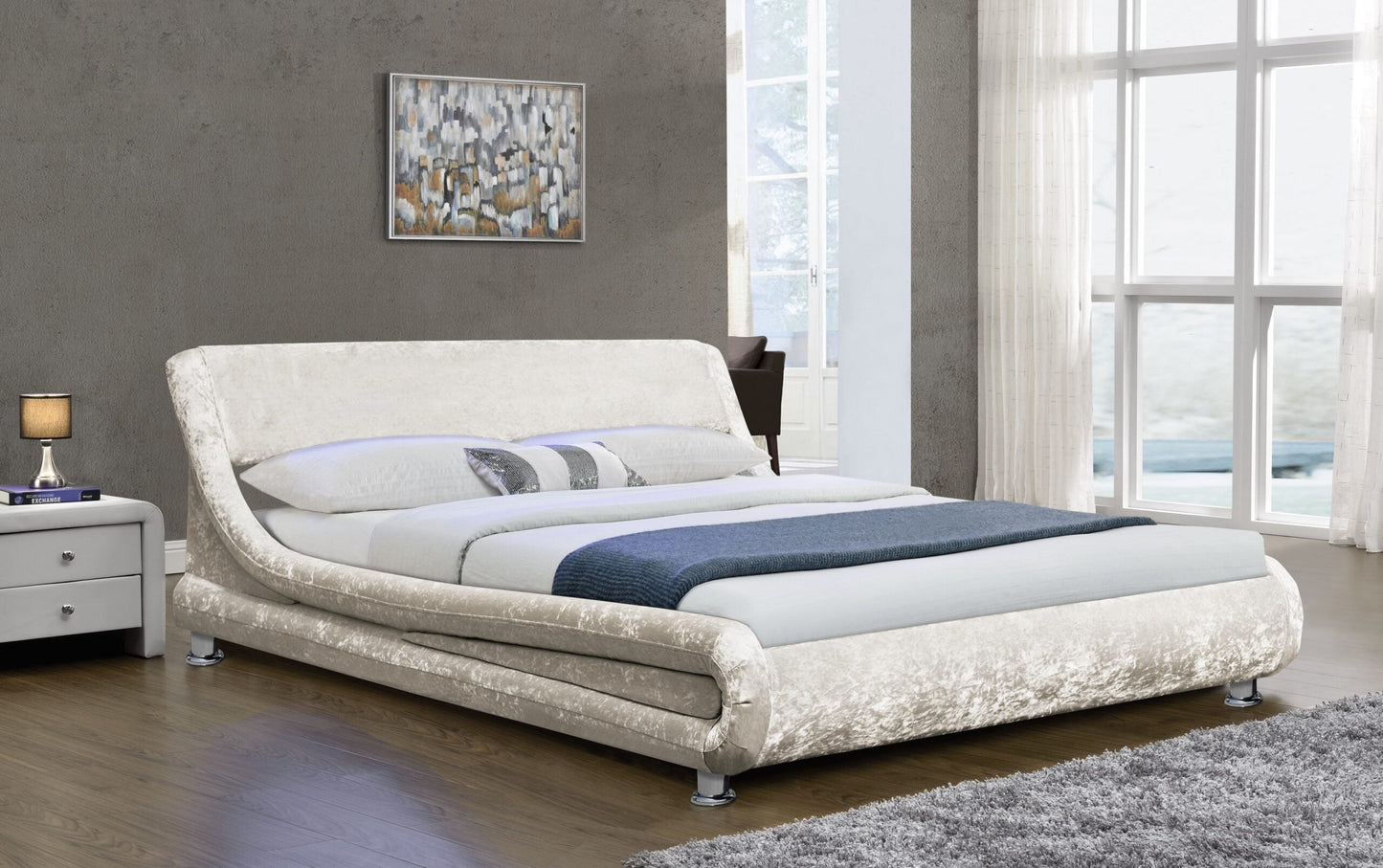 Mallorca Crushed Velvet Bed Frame - Luxurious & Plush Statement Piece for Your Bedroom