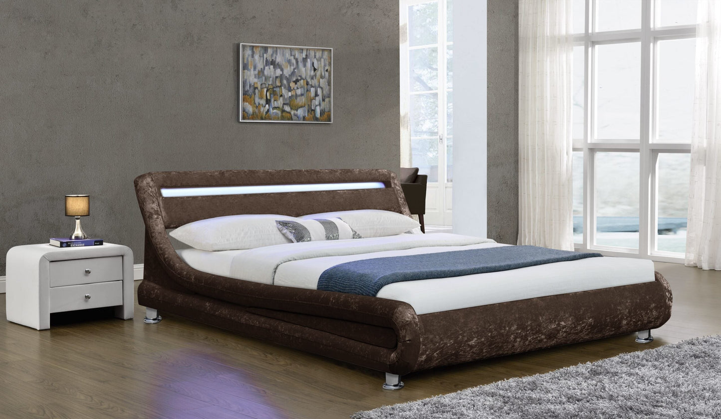 Mallorca LED Crushed Velvet Bed Frame - Glamorous & Illuminated Comfort for Your Luxe Bedroom