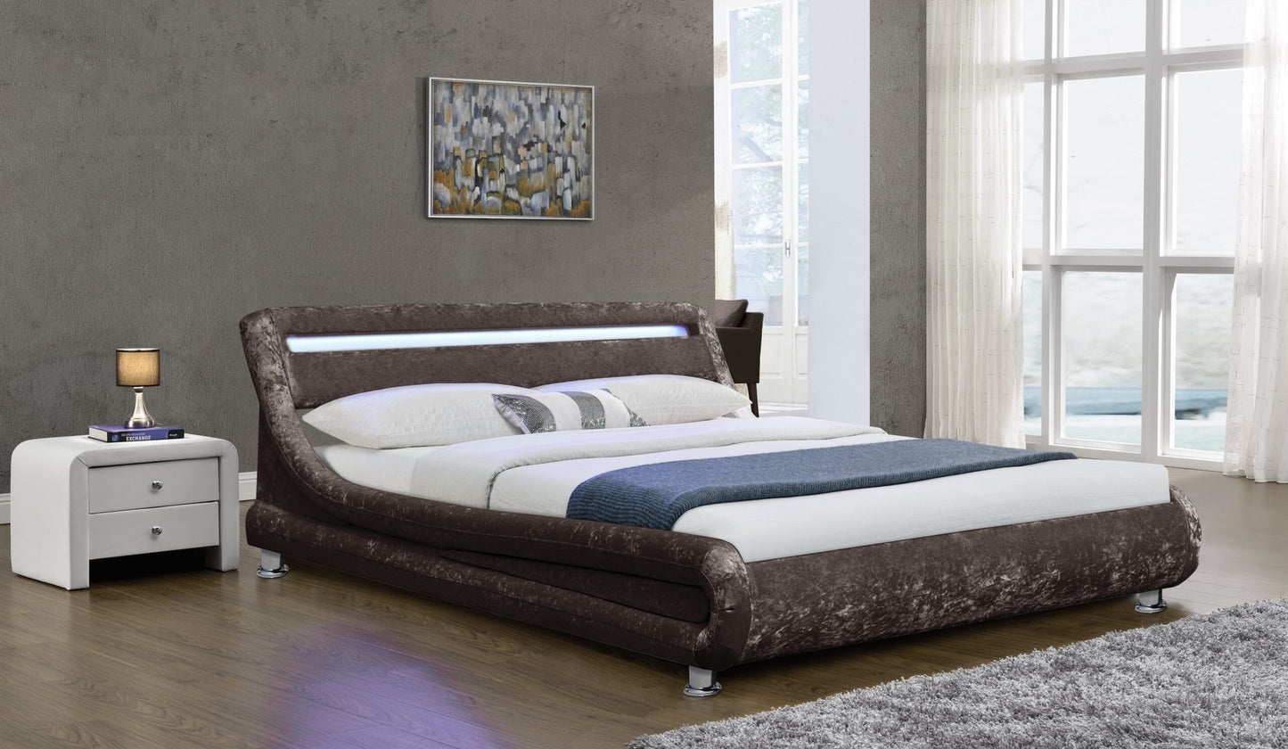 Mallorca LED Crushed Velvet Bed Frame - Glamorous & Illuminated Comfort for Your Luxe Bedroom