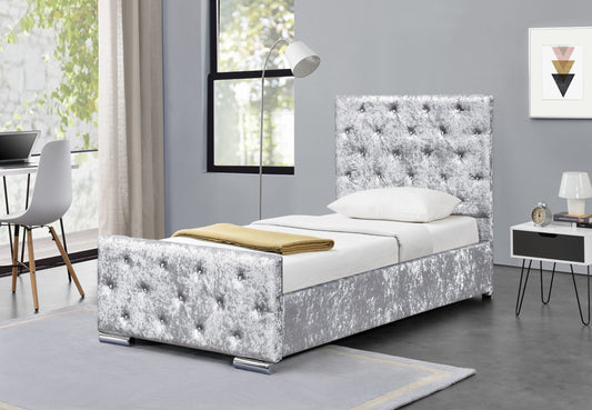 Palma Crushed Velvet Sleigh Bed Frame
