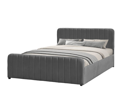 Gas Lift Ottoman Bed in Brushed Velvet – Black, Light Grey, Dark Grey – Available in 3ft, 4ft6, and 5ft Sizes