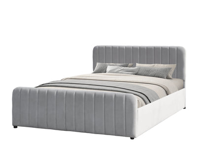 Gas Lift Ottoman Bed in Brushed Velvet – Black, Light Grey, Dark Grey – Available in 3ft, 4ft6, and 5ft Sizes