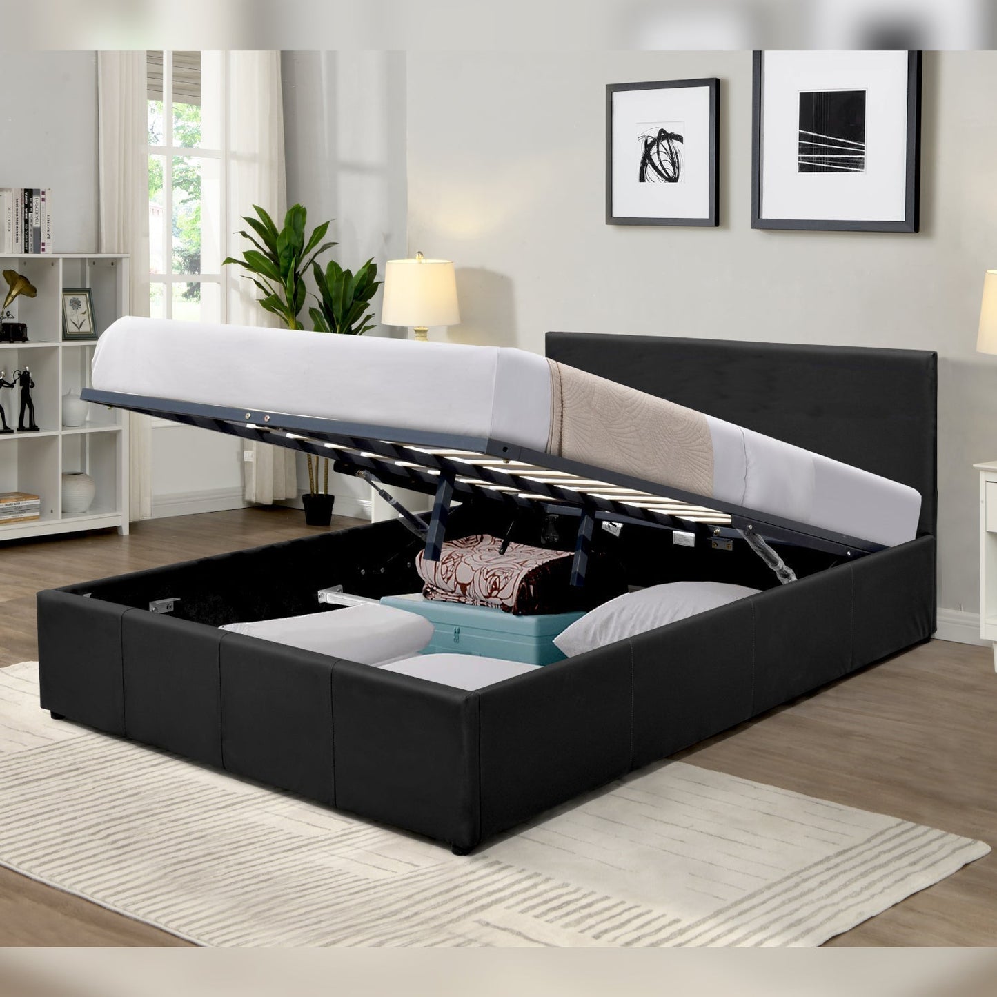 Prado Faux Leather Ottoman Bed Frame