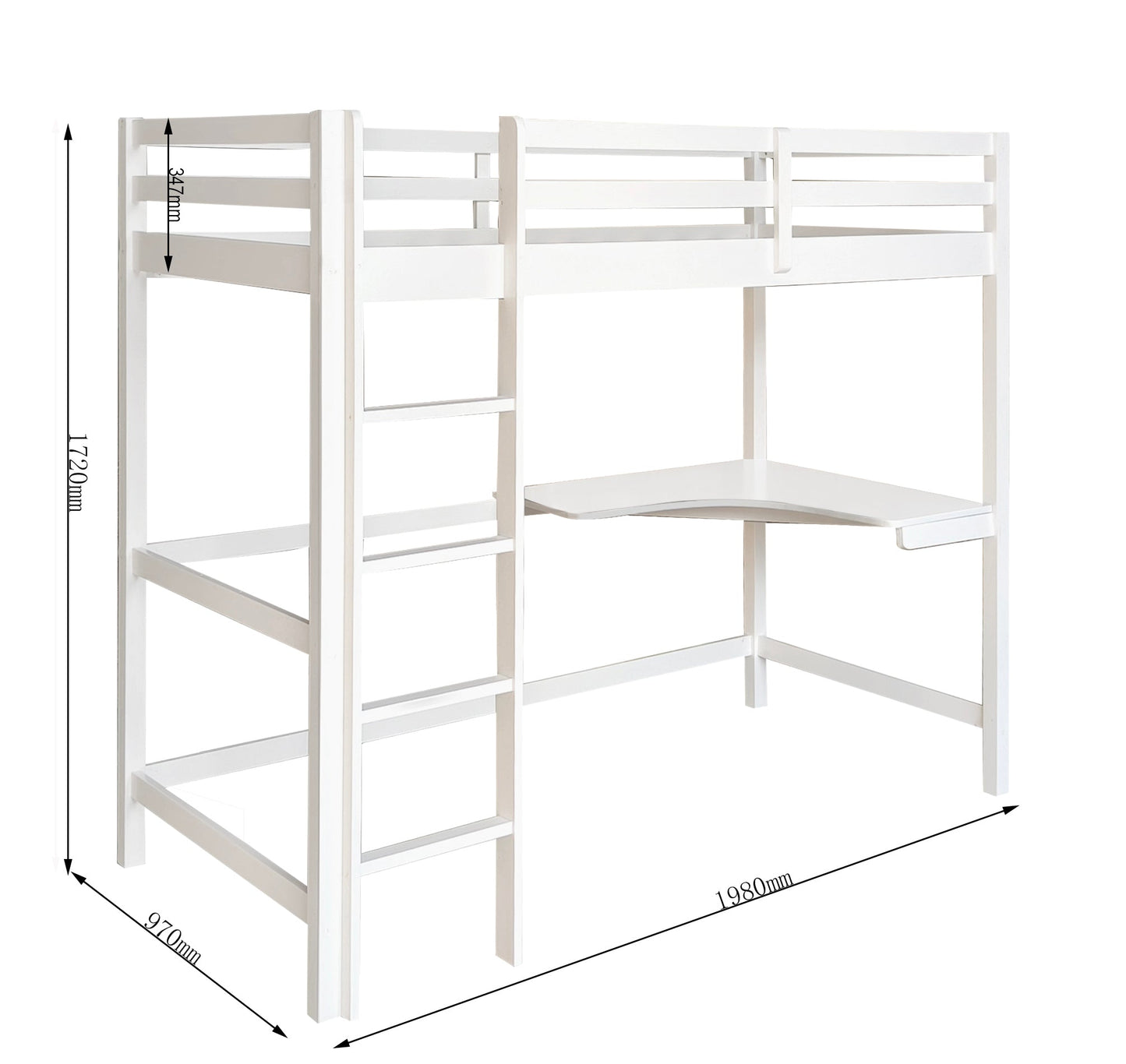 Space-Saving 3ft High Sleeper with Integrated Corner Desk - Perfect for Compact Living Spaces