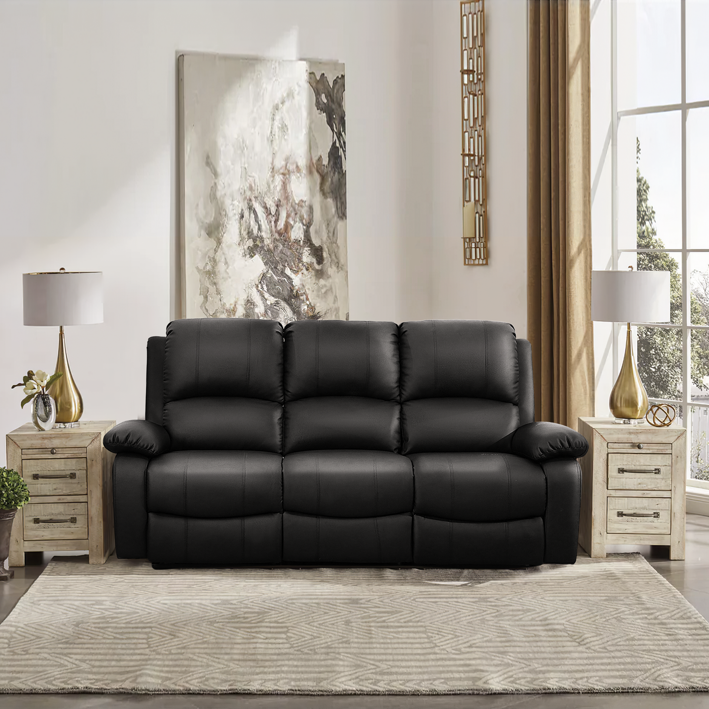 Milan Reclining Luxury Faux Leather Sofa Set - Indulge in the Ultimate Comfort and Style for Your Living Room
