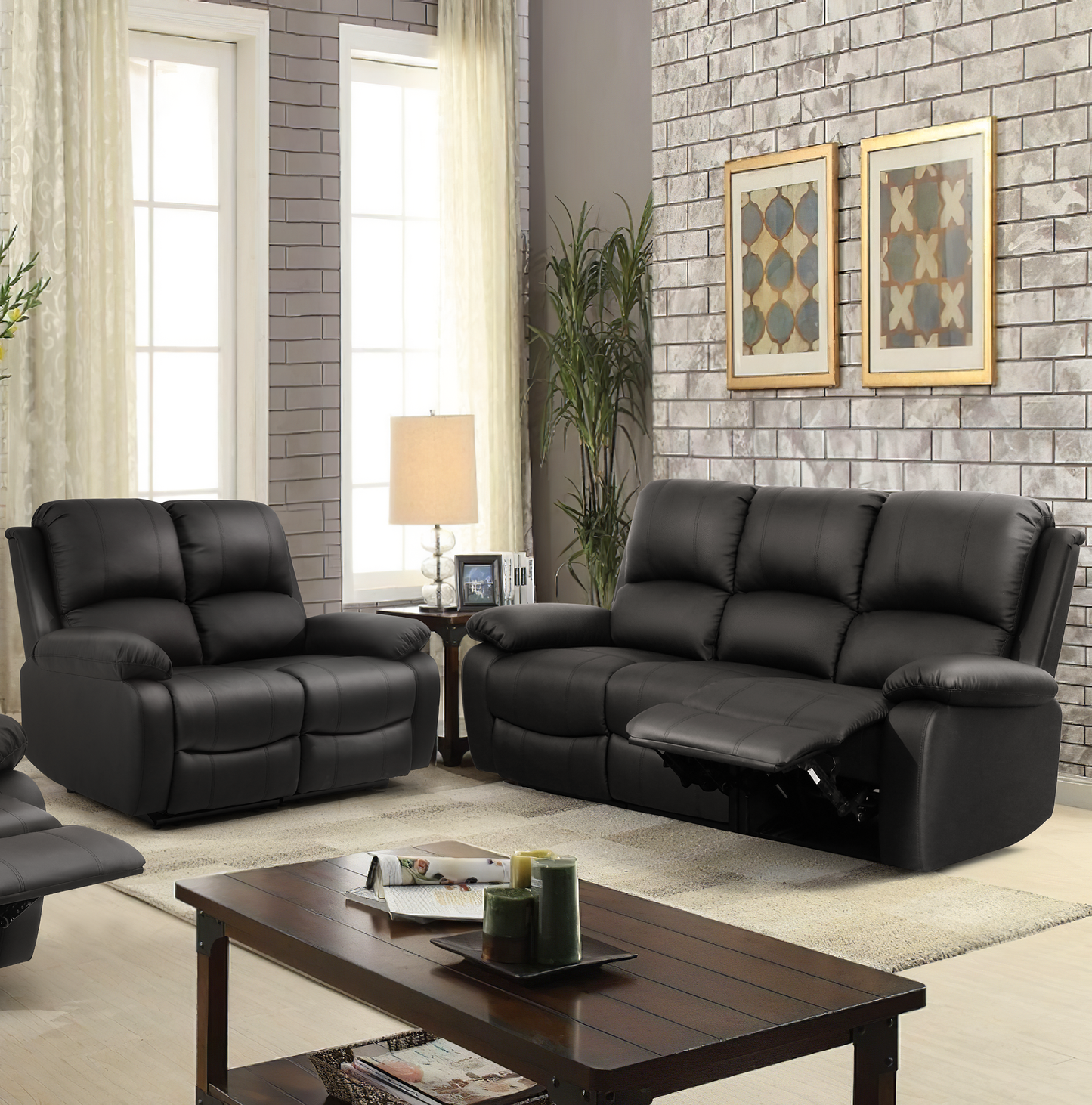 Milan Reclining Luxury Faux Leather Sofa Set - Indulge in the Ultimate Comfort and Style for Your Living Room