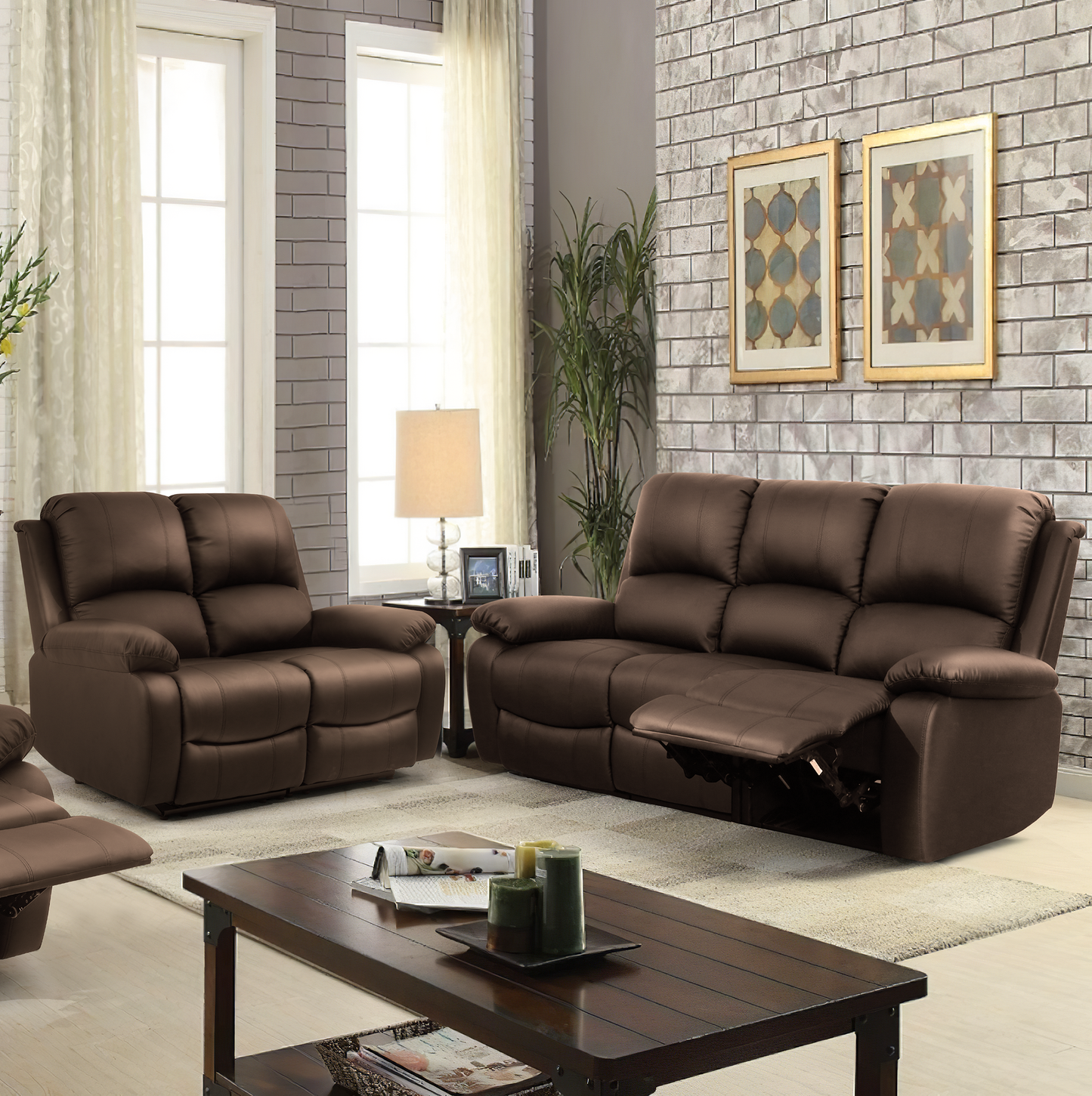 Milan Reclining Luxury Faux Leather Sofa Set - Indulge in the Ultimate Comfort and Style for Your Living Room