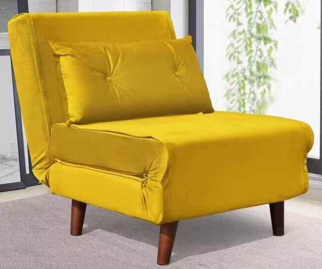 Rhodes Plush Velvet Pull Out Chair Bed